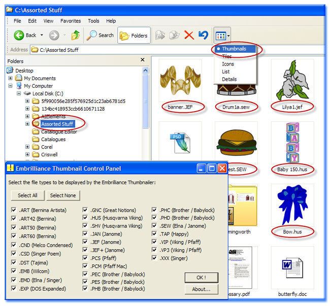 Embrilliance Thumbnailer, Embroidery Software for Mac & PC