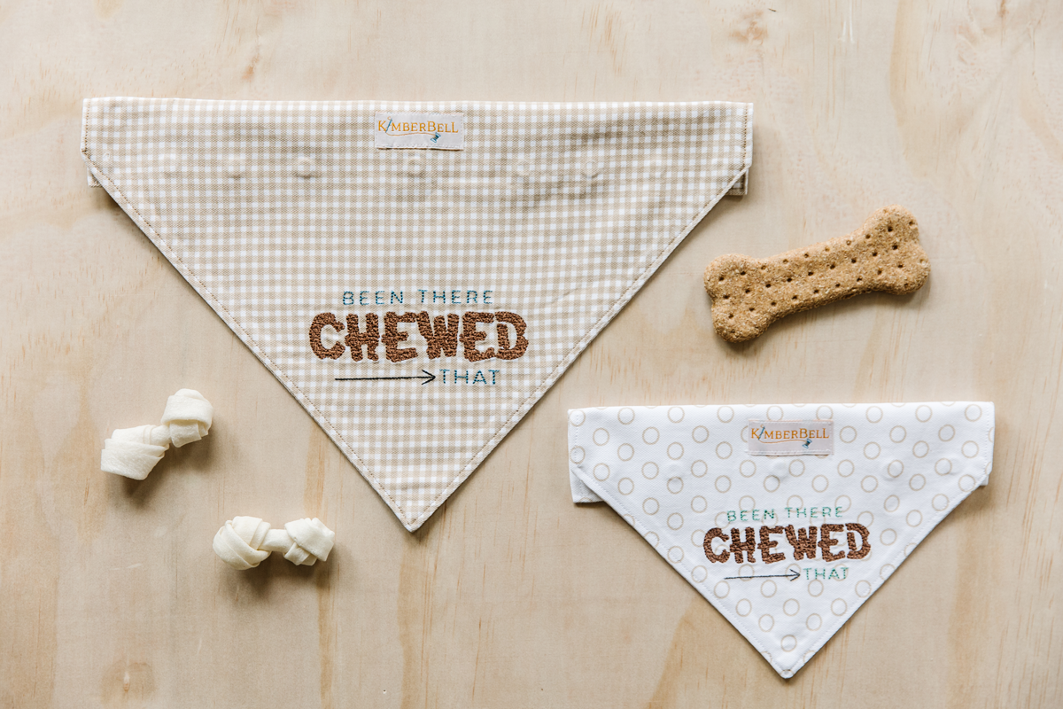 Pet Kerchief Blanks Set of 2 (Tan & White) Kimberbell Echidna Sewing