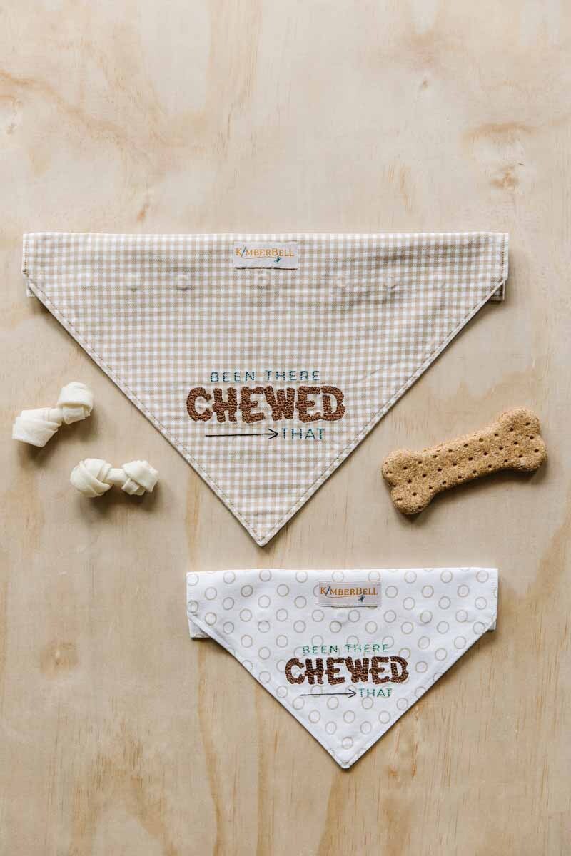 Pet Kerchief Blanks Set of 2 (Tan & White) Kimberbell Echidna Sewing
