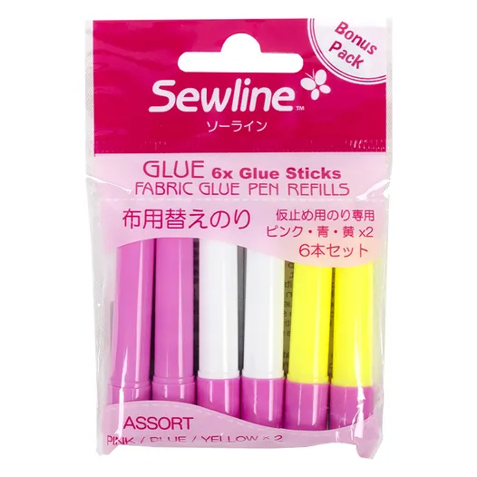 Fabric Glue Pen Refills Assorted Colours - 6 Pack