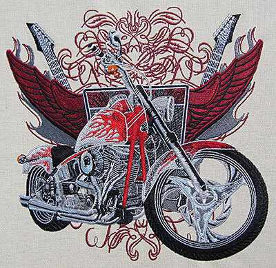 Chopper Motorcycle Embroidery Chopper Motorcycle Embroidery