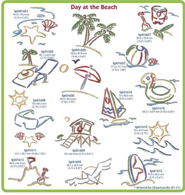 Day at the Beach by Lindee Goodall LindeeG Embroidery