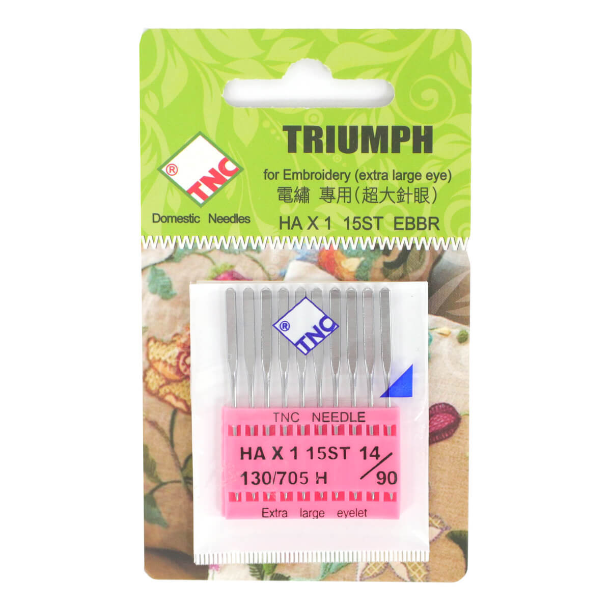 "TNC" Sewing  Needles Embroidery 130/705H 15ST Extra Large Eye 5/Pack HAx1