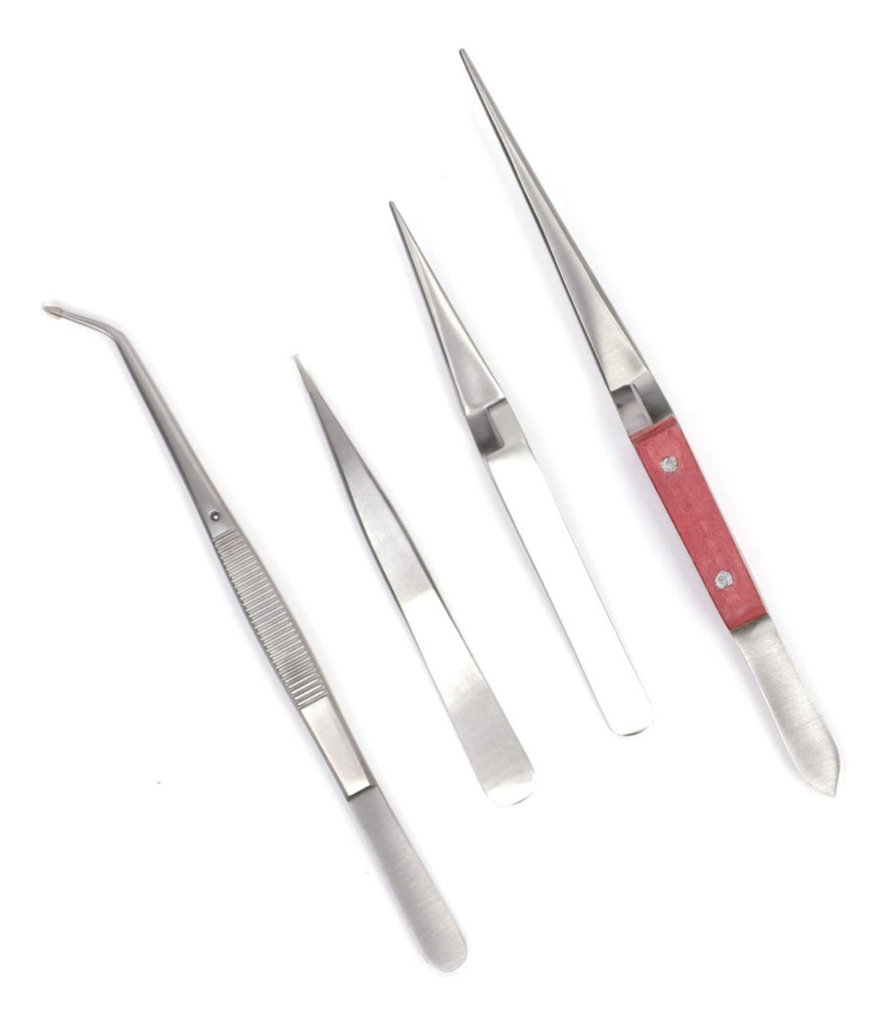 4 Pc Tweezer Set Stainless Steel Echidna Sewing