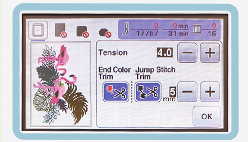 Echidna Sewing Brother F540E Embroidery machine jump thread trims