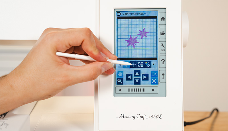 Janome MC400E On-screen editing