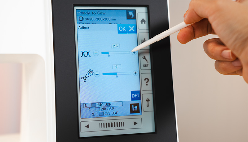 Janome 500E On-screen editing