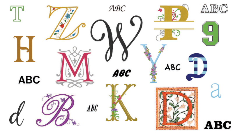 Brother PR1060W Embroidery Fonts