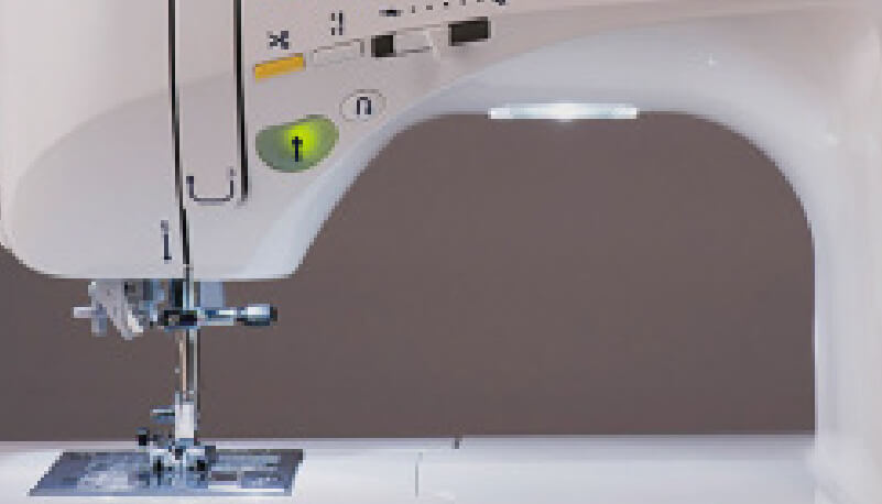 Dual LED lights illuminating the sewing area of the JUKI HZL-F600
