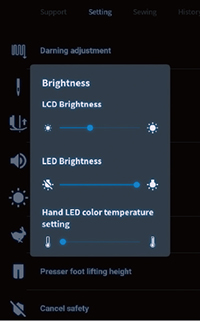 Juki HZL-UX8 Light Control Function