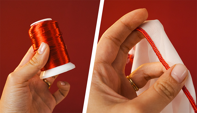 Decorative threads used with Merrylock MK480 overlocker