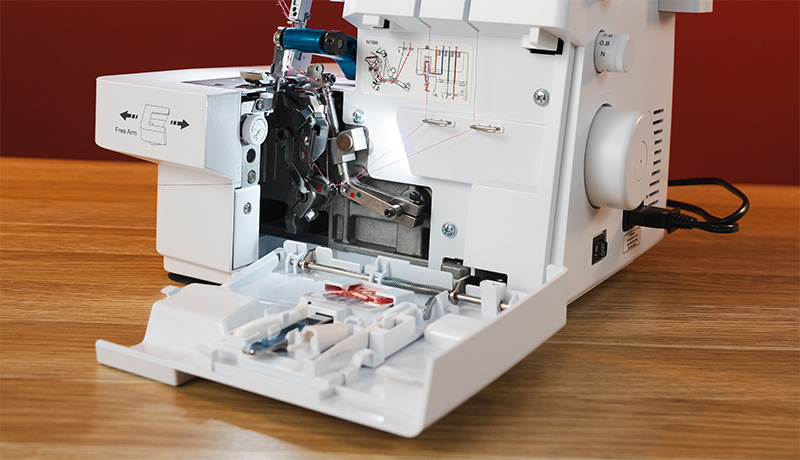 Merrylock MK480 LED illuminated looper threading and sewing areas