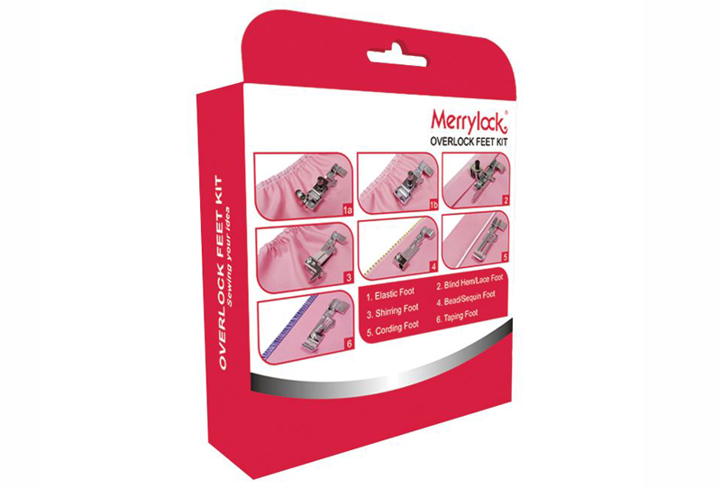 Optional presser feet and accessories for Merrylock MK480 overlocker