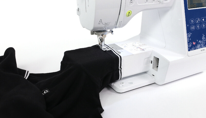 Brother Nv180 free arm sewing shirt sleeve tublur items echidna sewing 