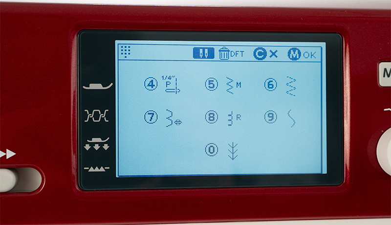 Janome MC6650 Customise direct stitch selection