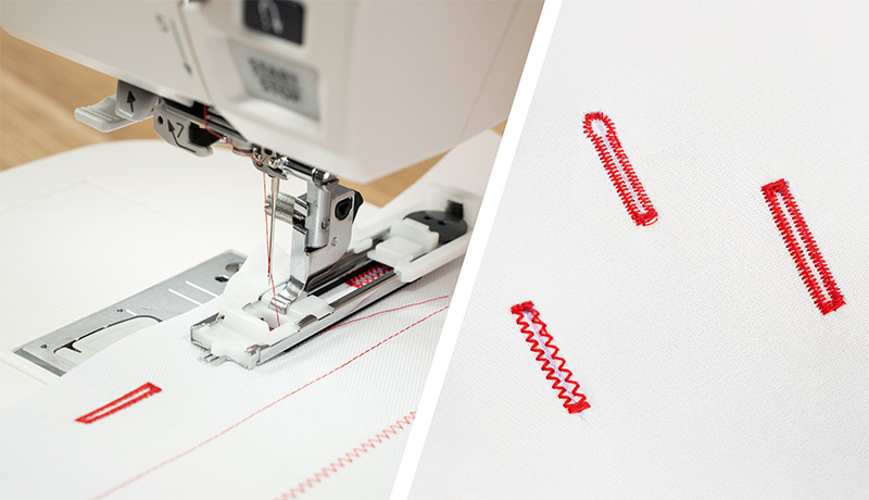 Janome Skyline S3AE 7 Buttonholes (6 One-Step + 1 Welted)