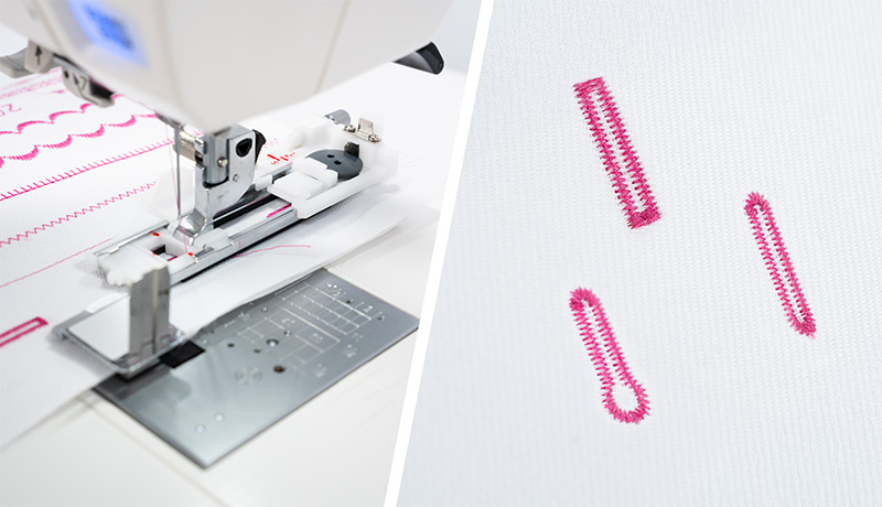 Janome Skyline S5AE 10 Buttonholes (9 One-Step + Welted)