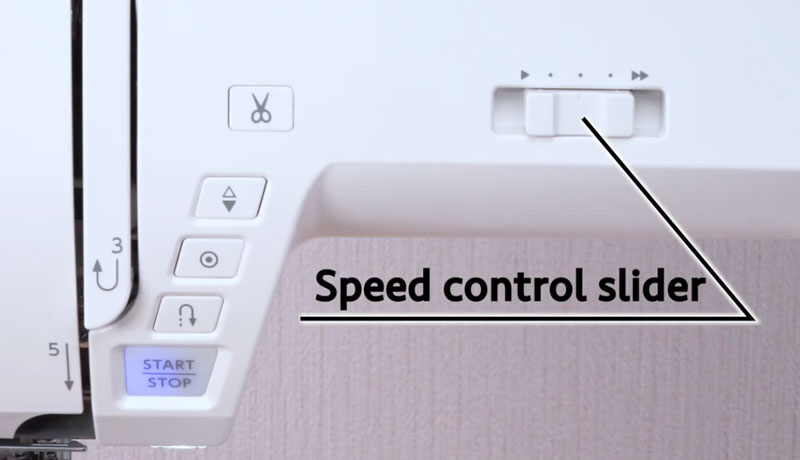 Janome Skyline 3 sewing speed control slider