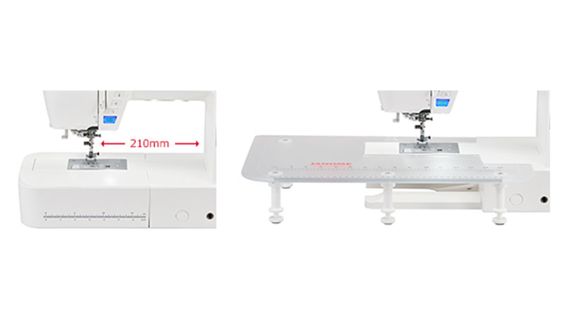 Janome Skyline 5 210mm sewing workspace