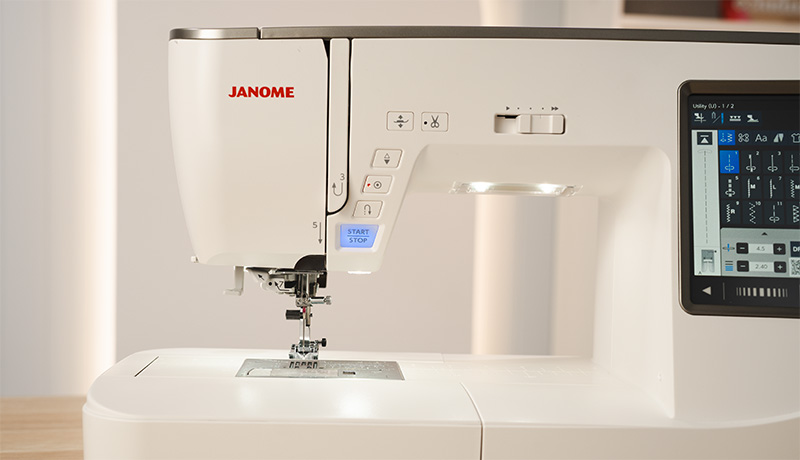 Janome Skyline 8 210mm sewing workspace