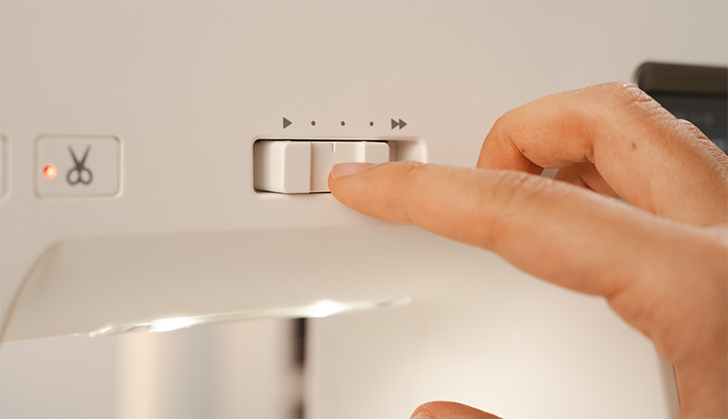 Janome Skyline 8 sewing speed control slider