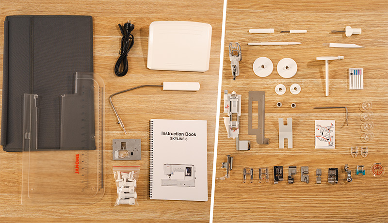 Janome Skyline 8 Whats in the box