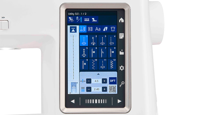 Janome Skyline 8 5 inch high-definition colour touchscreen