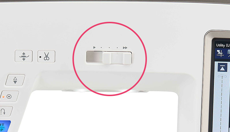 Janome Skyline 8 sewing speed control slider