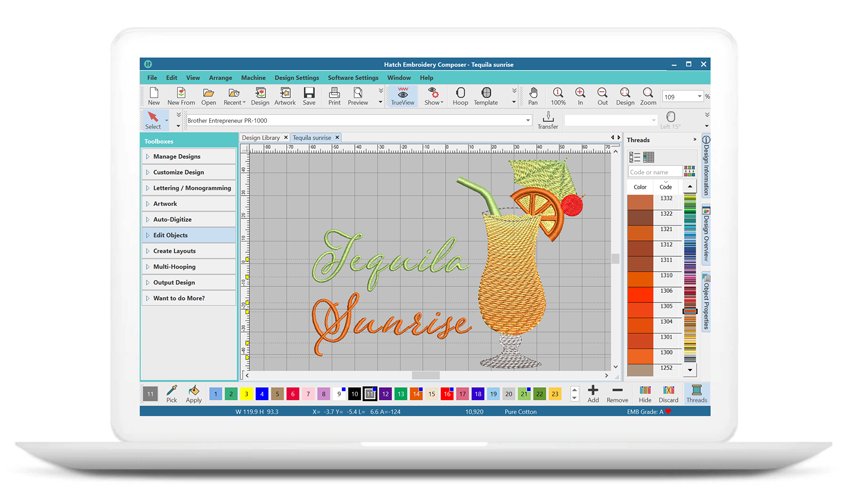 Hatch Embroidery Computer Software