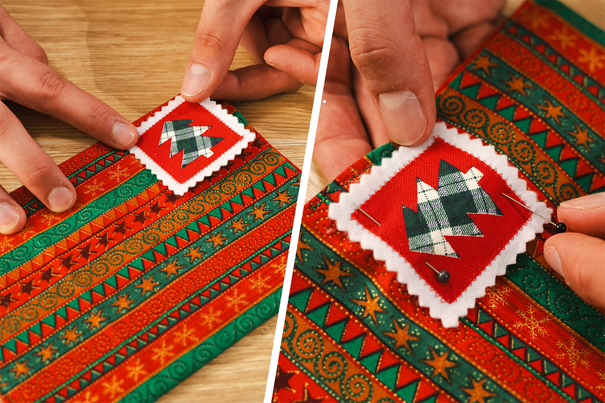 pin stamp to envelope