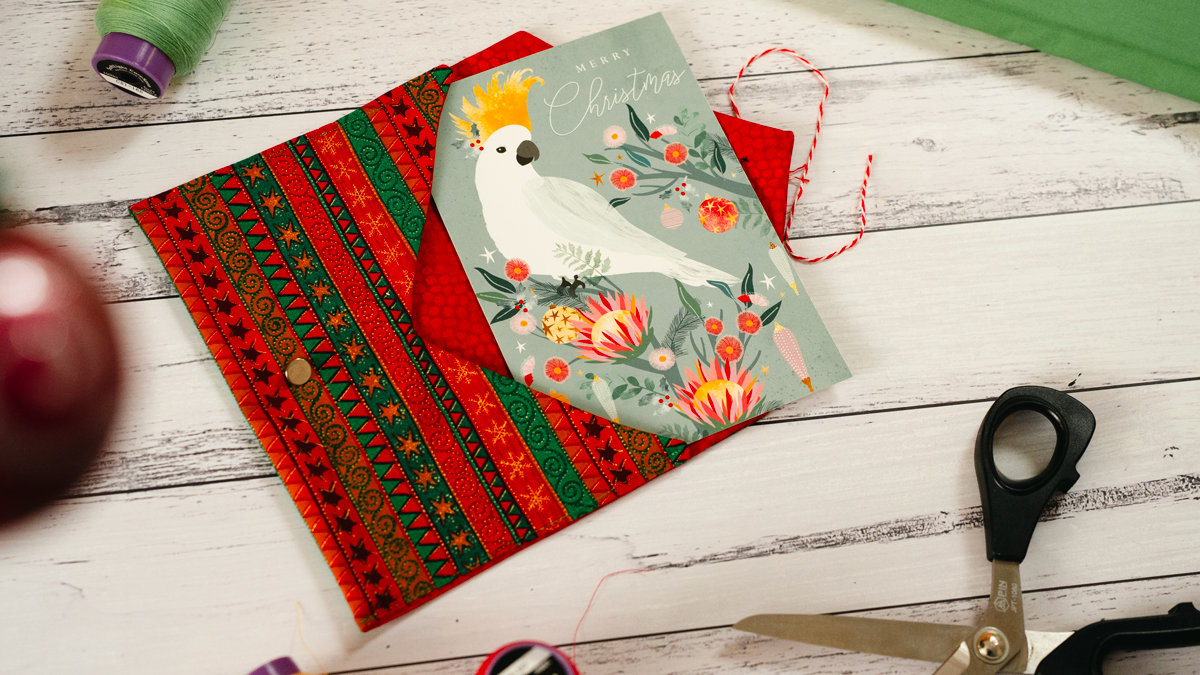 Fabric Christmas Card Envelope
