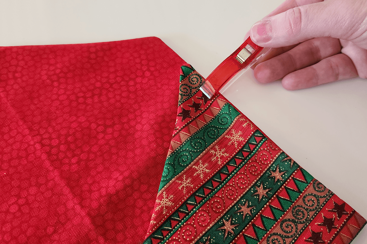 clip folded bit into place