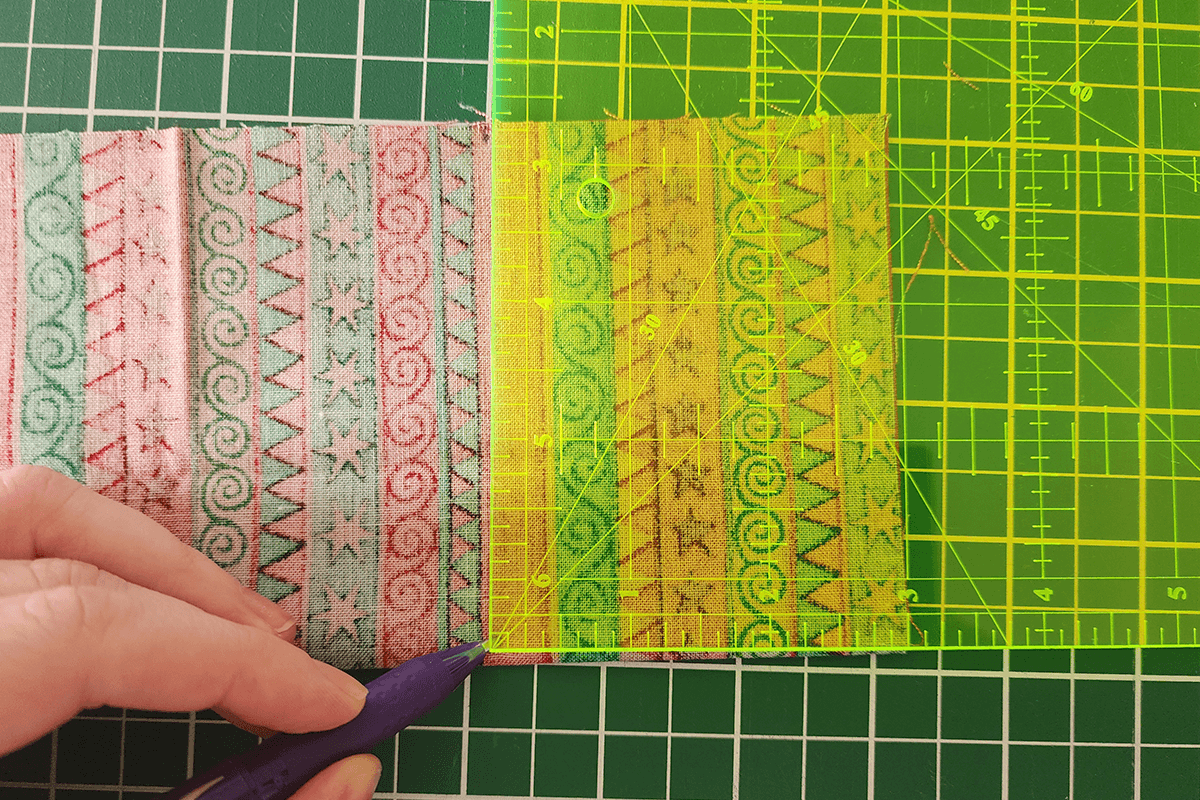 Mark Fabric along bottom