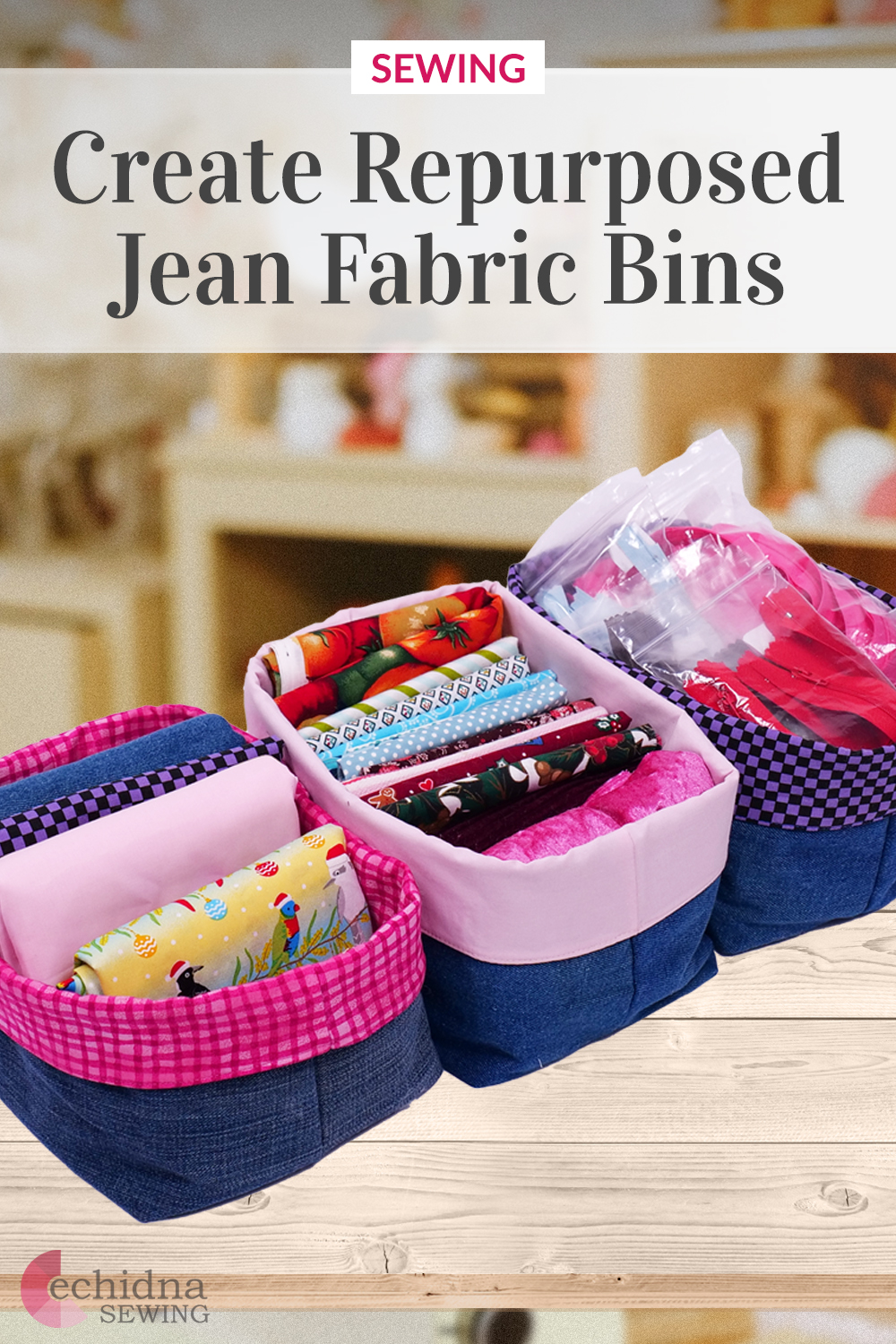 Denim Fabric Bins Pinterest