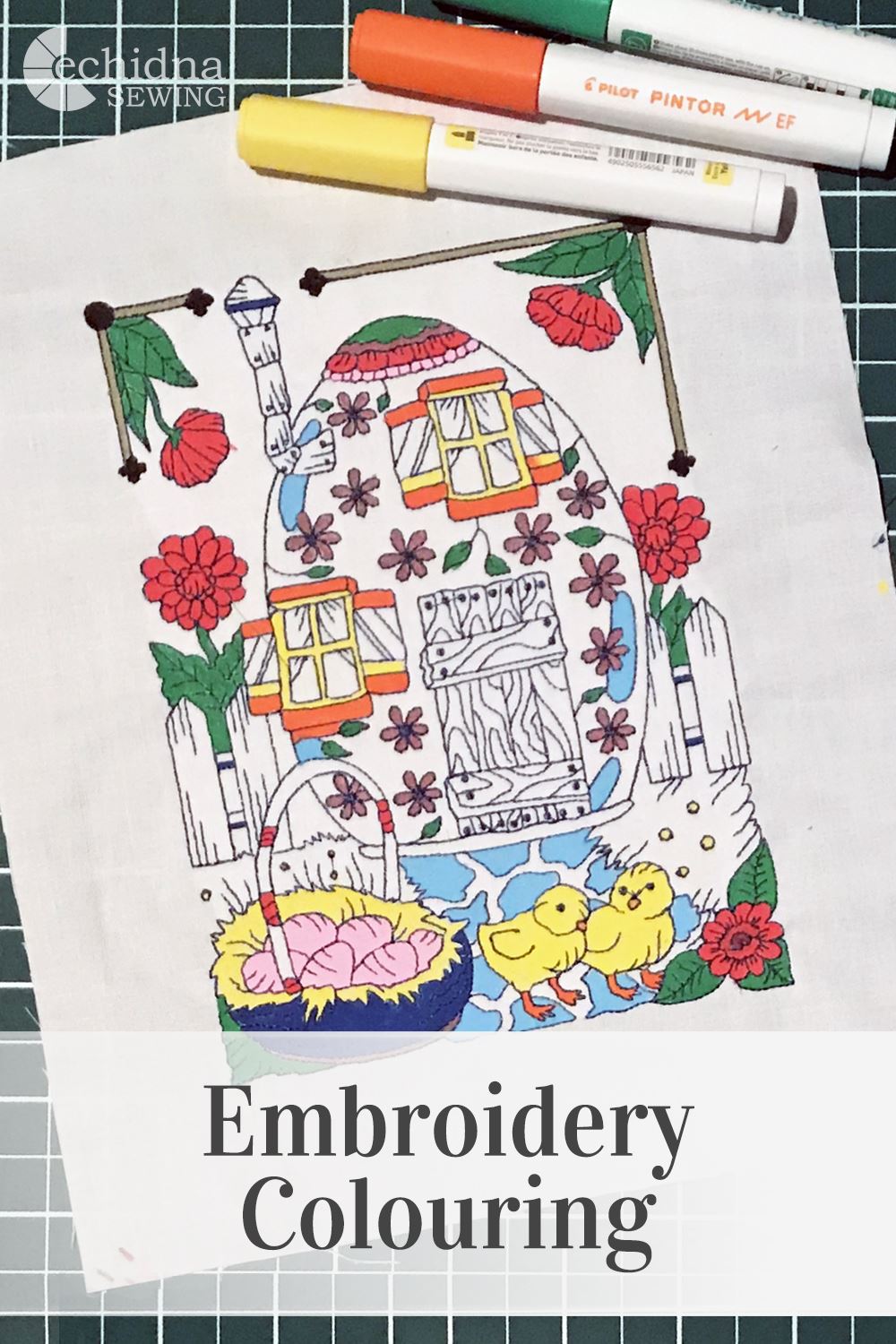 Easter Embroider Colouring In