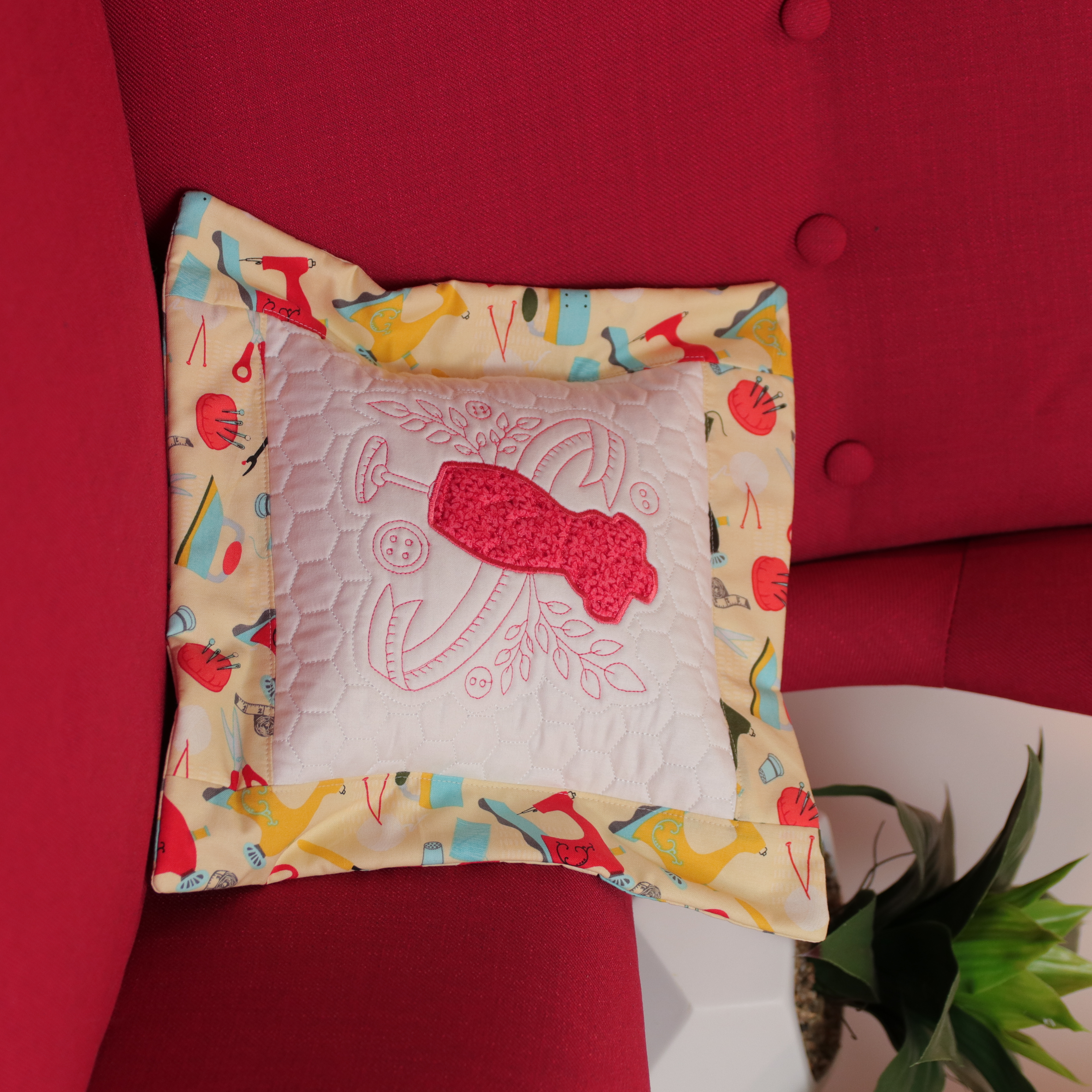 Folk Art Applique Pillow