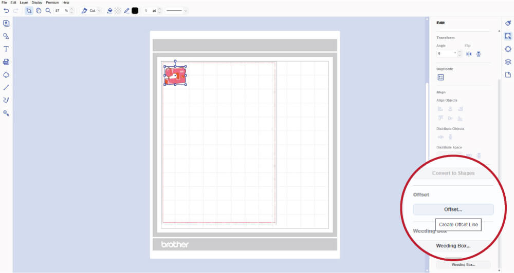 Create offset line