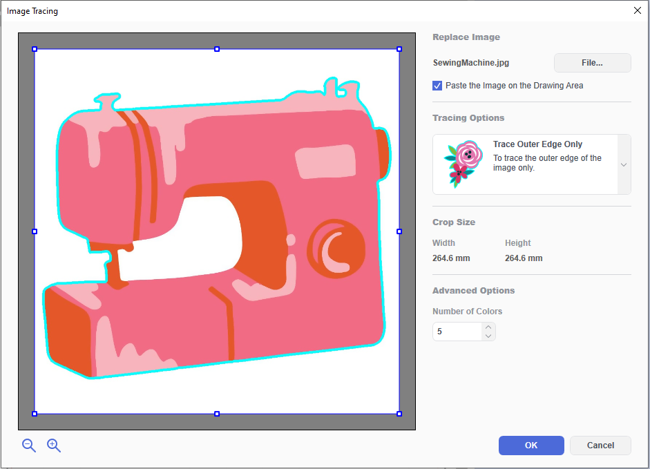 Import design with Image Tracing