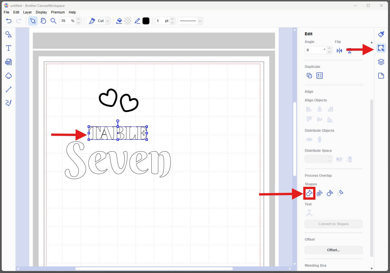 Weld text CanvasWorkspace