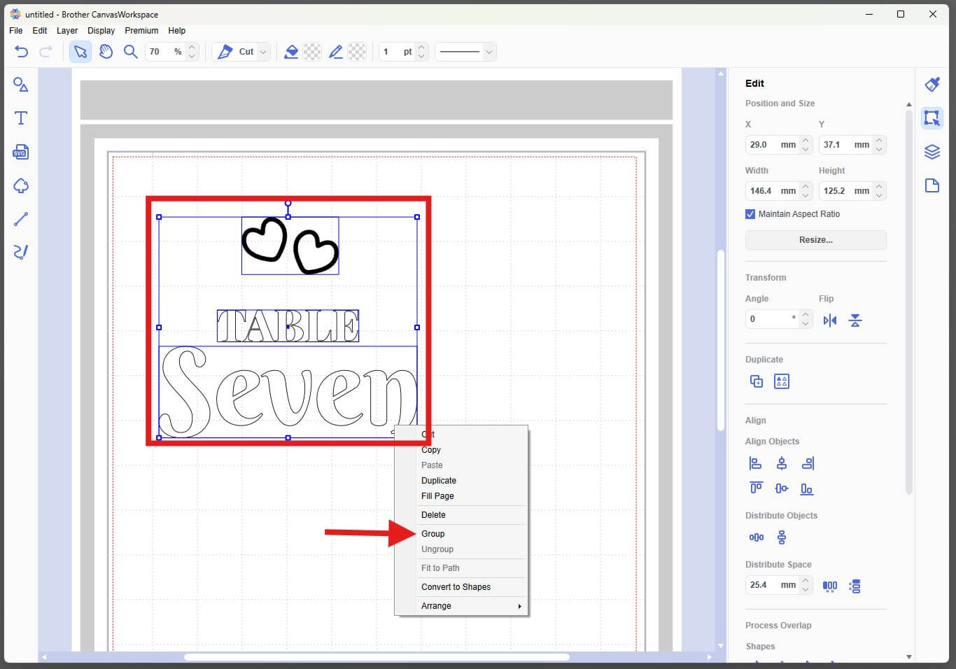 Group items CanvasWorkspace