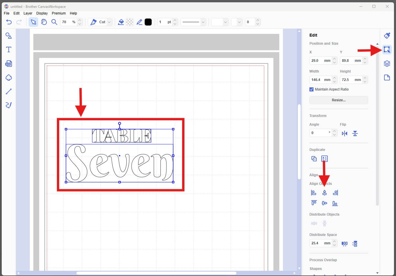 Centre text CanvasWorkspace