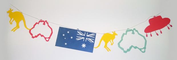 Australian Inspired bunting cut out card