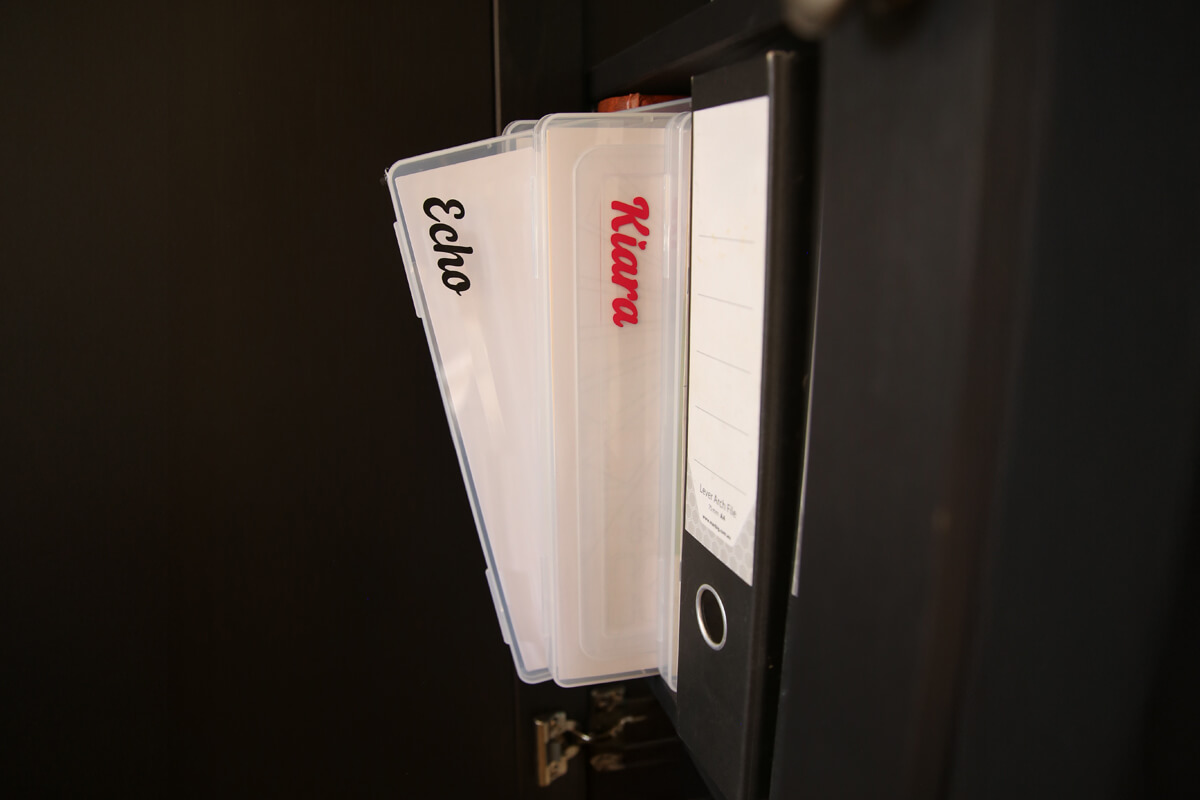 document holder in filing cabinet