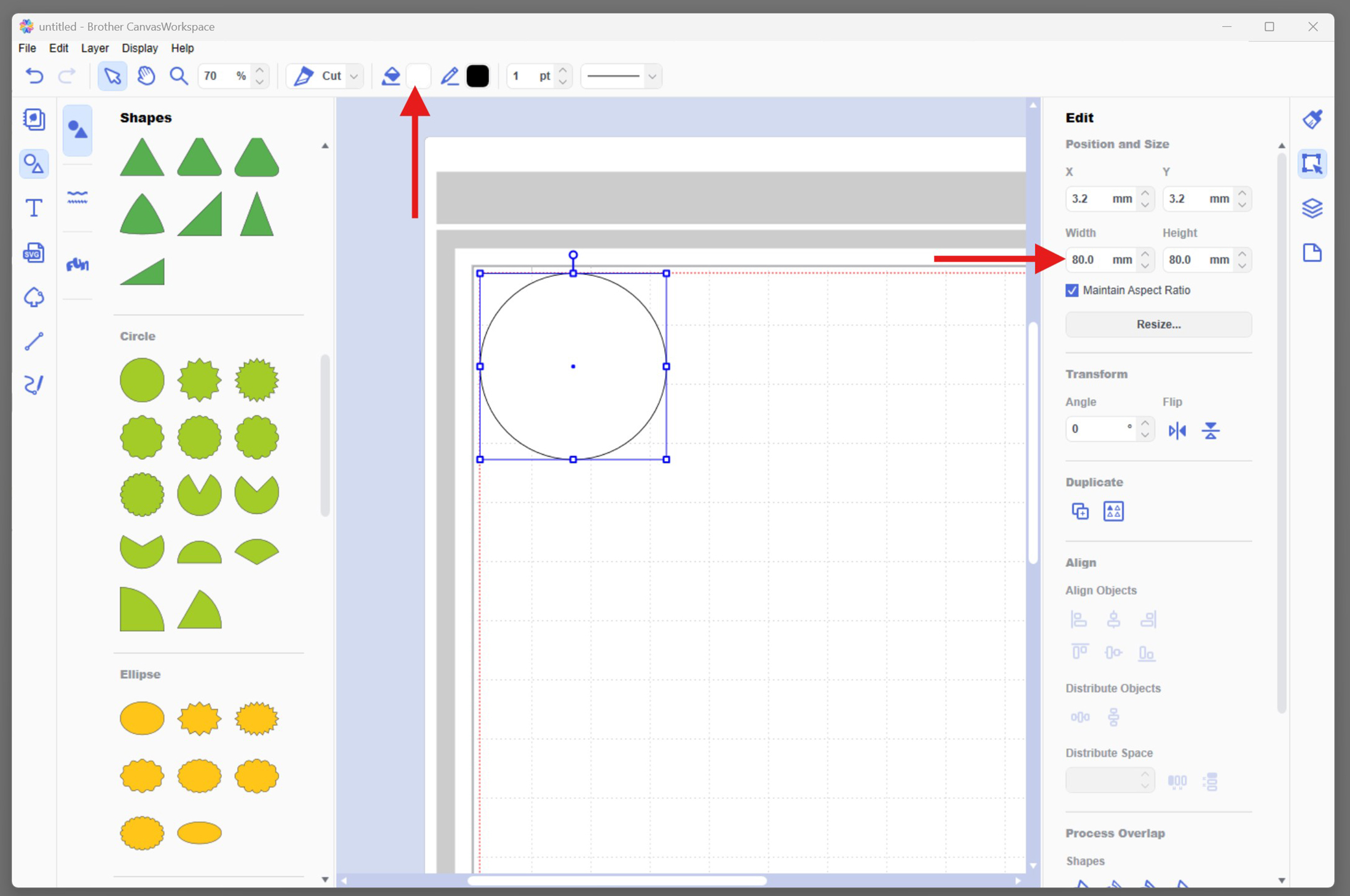 Resize circle