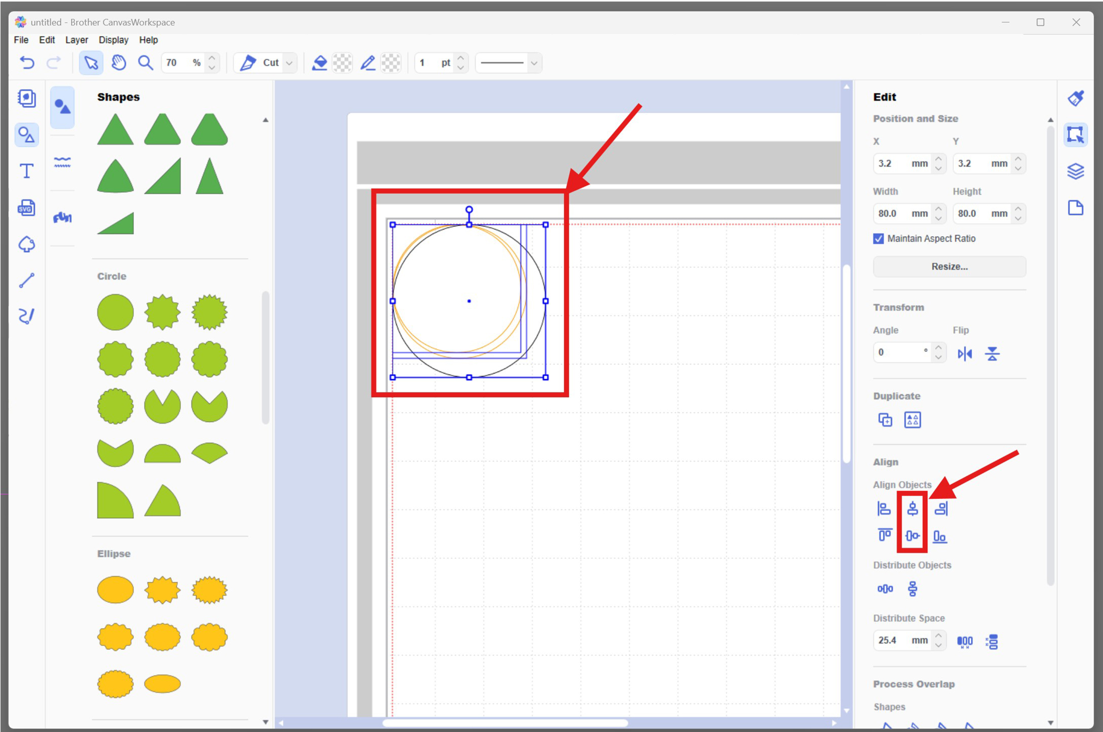 Align circles