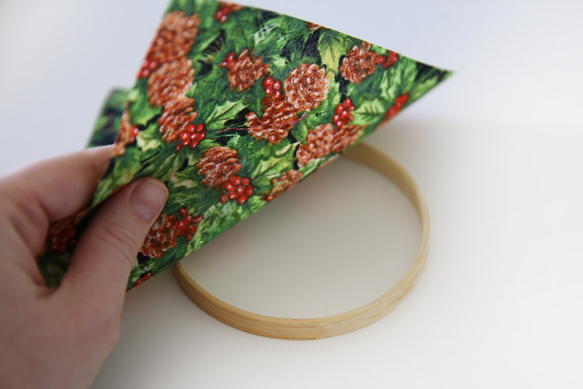 fabric on inner hoop