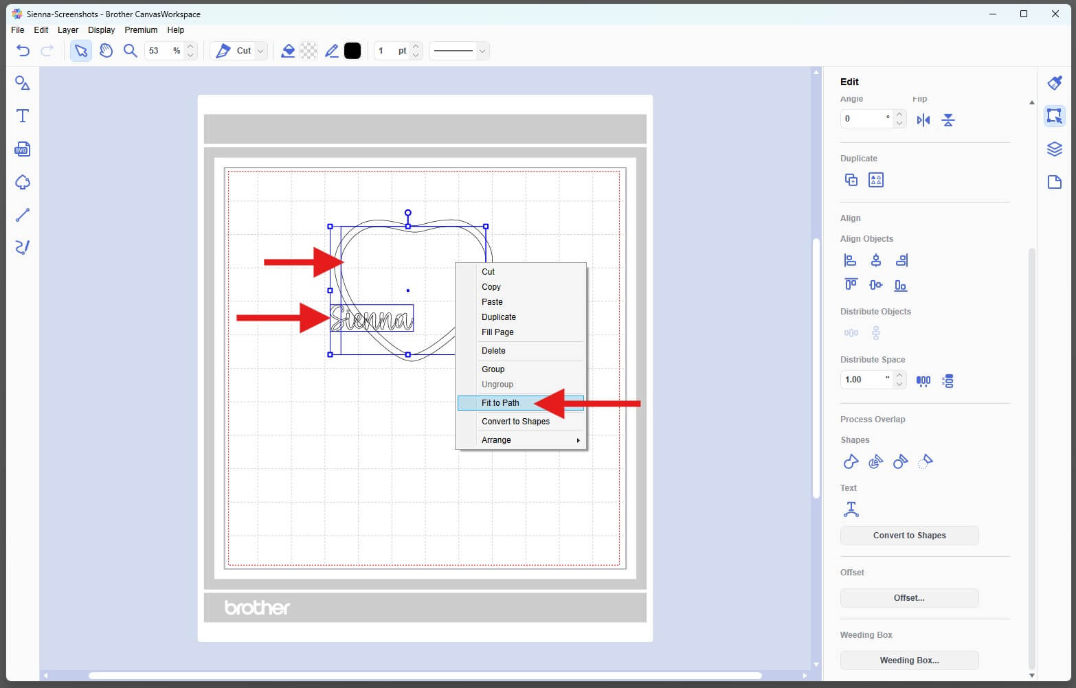 Fit To Path CanvasWorkspace