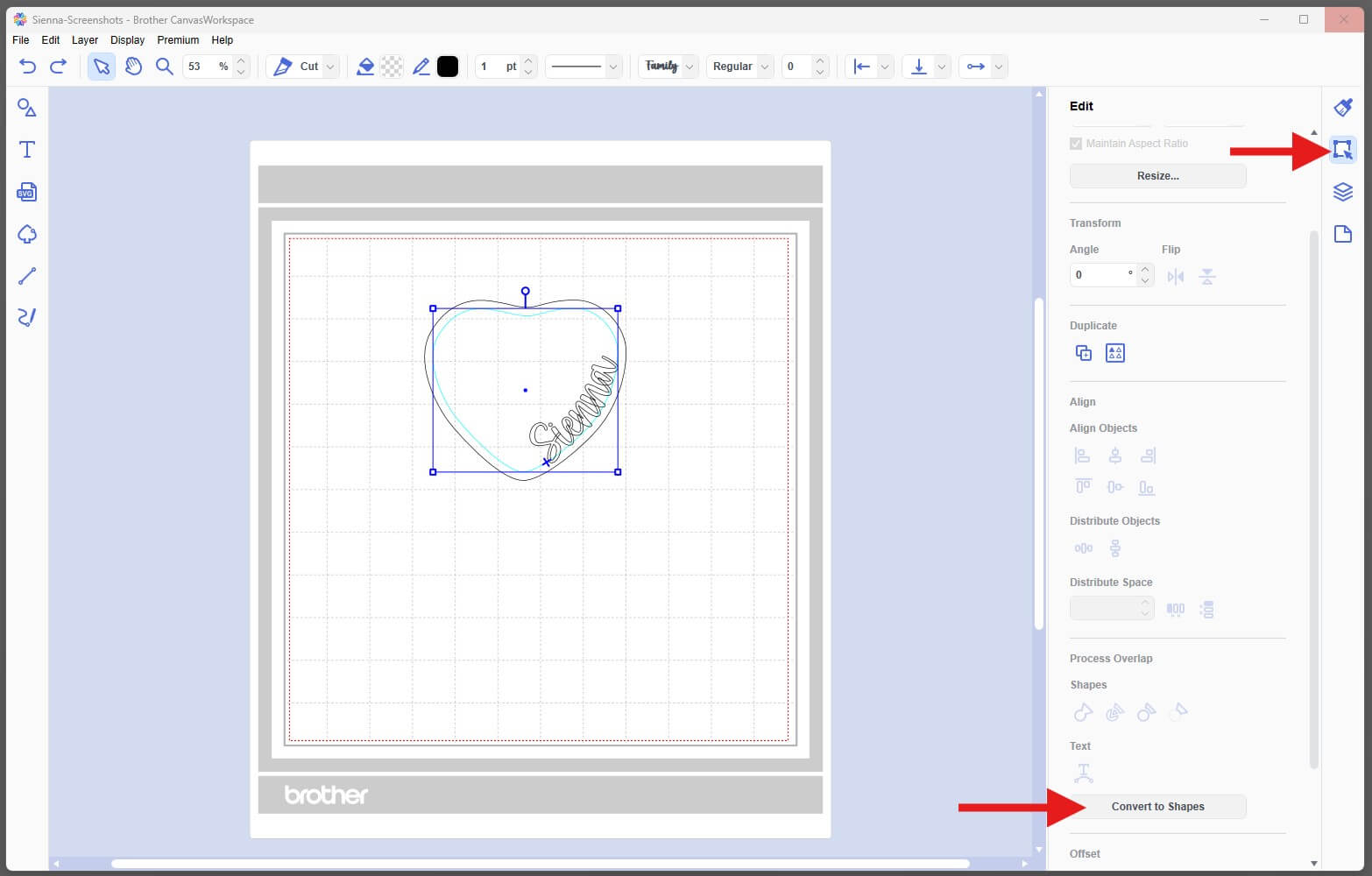 Convert To Shapes CanvasWorkspace