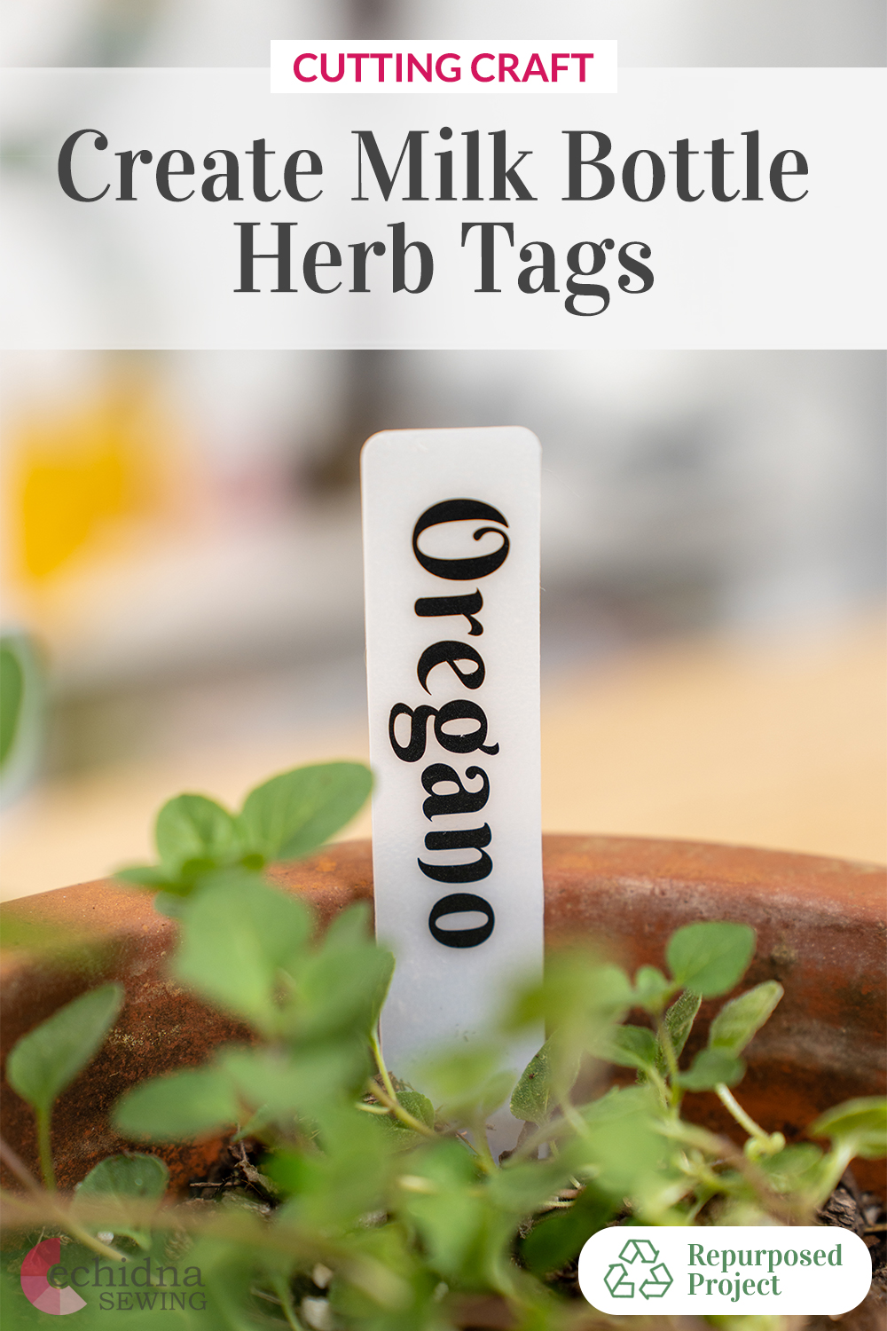 Milk Bottle Herb Tags Using Brother ScanNCut