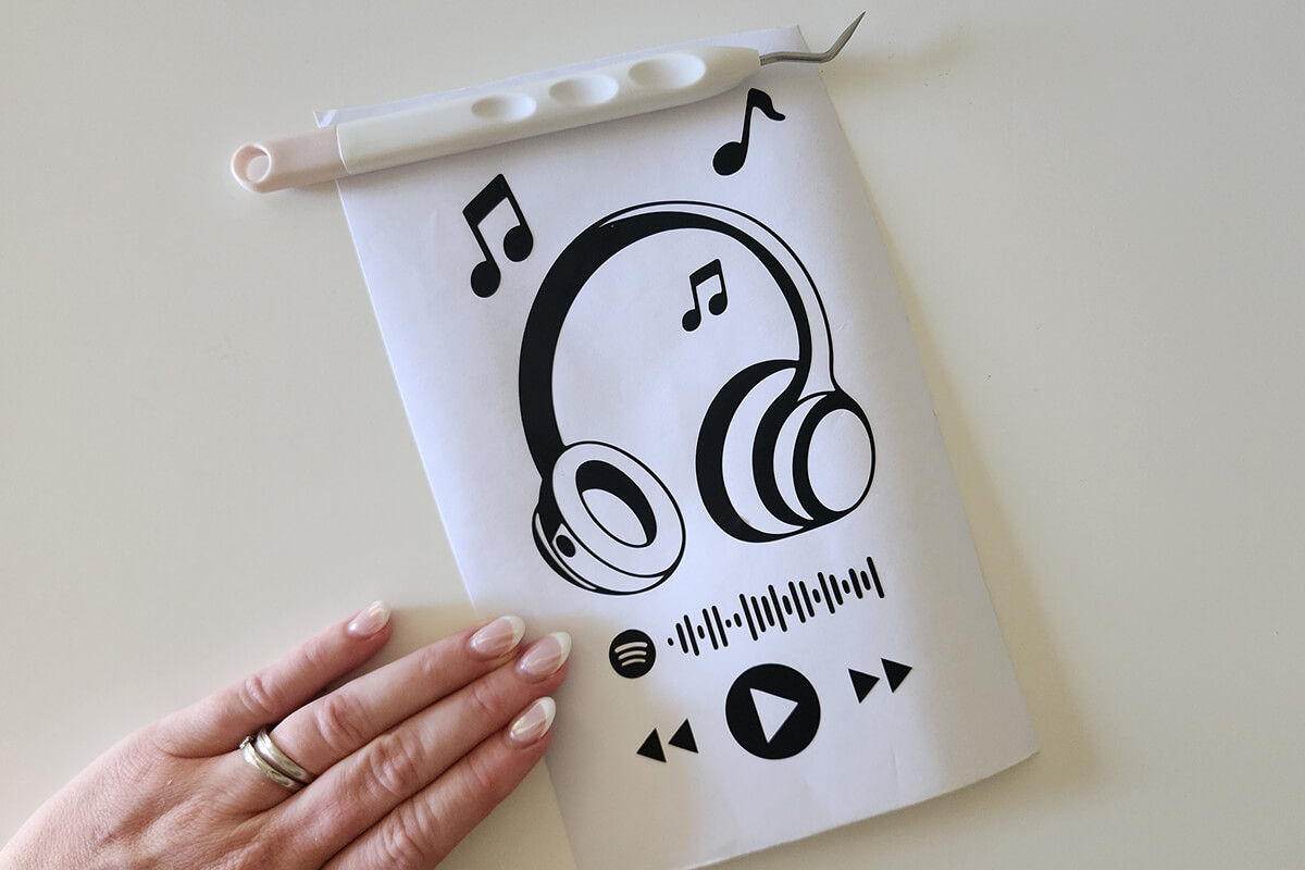 design on backing sheet